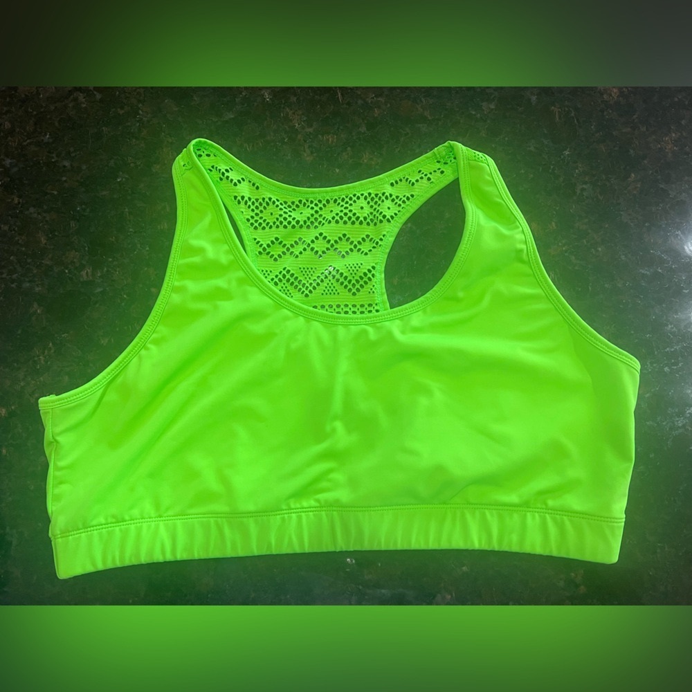 Zyia bomber bra - Neon Green Lace-Back Sports Bra